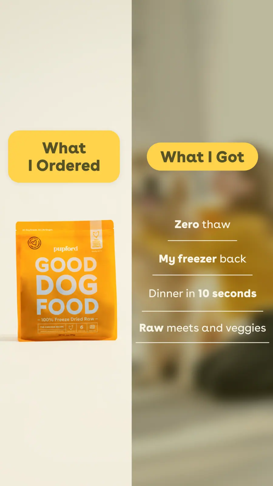 Vertical what I ordered versus what I got comparison ad